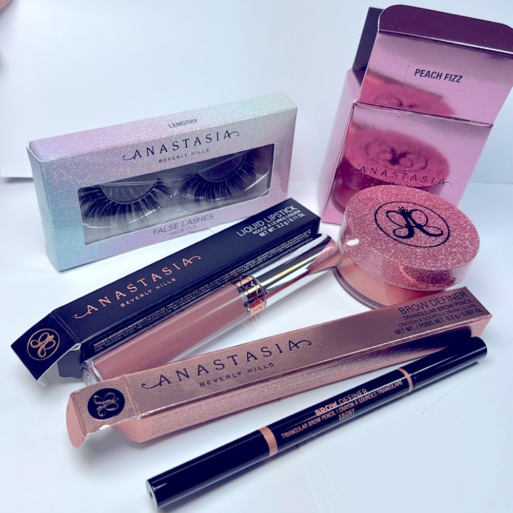 ANASTASIA BEVERLY HILLS ABH Liquid Lips Highlighter Lashes Brow Definer SET OF 4
